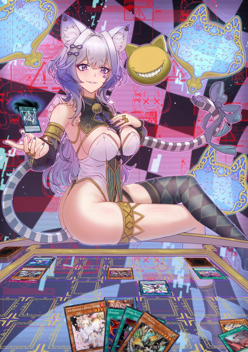 anal_insertion cat_ears duel_monster heru_faia large_breasts maliss_p_cheshire_cat maliss_p_chessy_cat playing_card tail_butt_plug unusual_tail yu-gi-oh! yu-gi-oh!_card