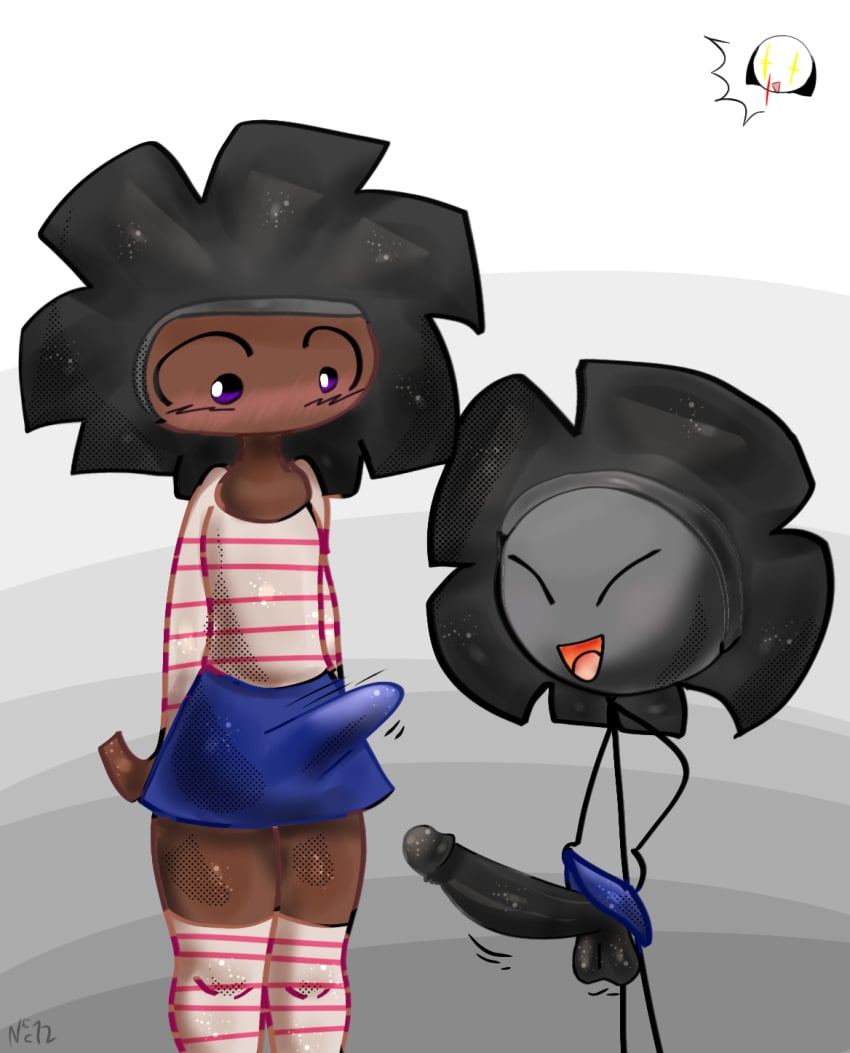 2boys 2femboys :skull: bonnet dark-skinned_femboy erection femboy kako_(nec-12) kako_(zolaman_oc) nec-12 selfcest technical_incest