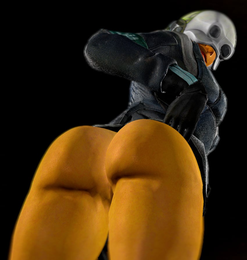 ass ass_focus big_ass flaunting half-life half-life_(series) half-life_2 lifting_skirt looking_at_viewer low-angle_view metrocop metropolice showing_ass smiling smiling_at_viewer thick_thighs