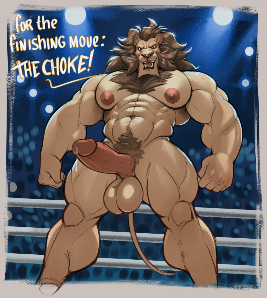 abs anthro balls biceps big_balls big_penis captain_laserhawk:_a_blood_dragon_remix erection felid feline felis fur furry humanoid_genitalia humanoid_penis lion male male_nipples male_only mammal manly marlon.cores muscular_anthro muscular_male nipples pecs penis