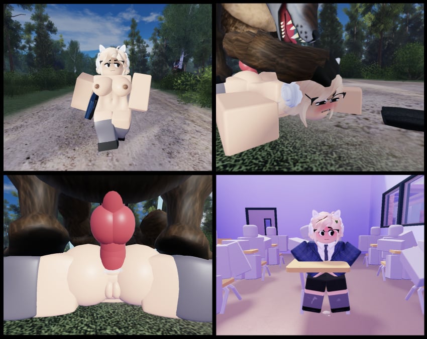 1boy 1girls 3d 4koma anal anal_sex big_breasts blush cat_ear_headphones clothes_on_floor comic cum_drip cum_stain female folded_clothes glasses honeybun07 knot male messy_hair pinned_down pinned_to_ground public rape roblox robloxian school school_uniform schoolgirl source_request stalking sticks_in_hair tagme werewolf