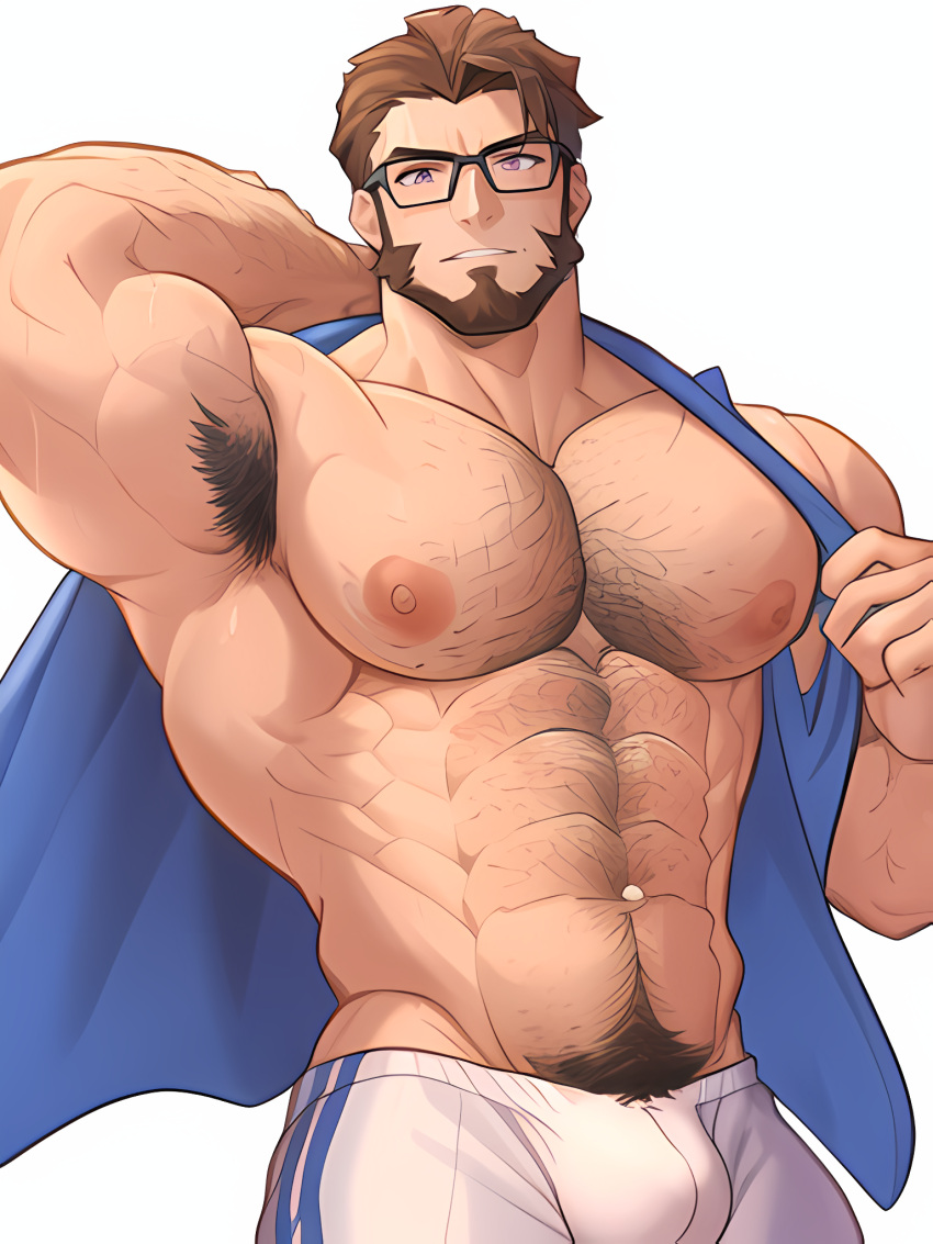 1boy 2023 abs ai_generated aqua_shirt armpit_hair armpits bara bare_pectorals beard black_tank_top blush body_hair brown_hair bulge chest_hair completely_nude couple dark_blue_hair erection facial_hair feet_out_of_frame goatee hairy halloween_costume happy_sex human jacket large_pectorals lifted_by_self long_sideburns male male_only male_pubic_hair mature_male multiple_boys muscular muscular_male naked_shirt navel navel_hair nipples open_clothes partially_unbuttoned partially_undressed pectorals pubic_hair short_hair sideburns solo stable_diffusion stomach streaked_hair stubble thick_thighs thighs tied_hair tight underwear undressing undressing_another upper_body