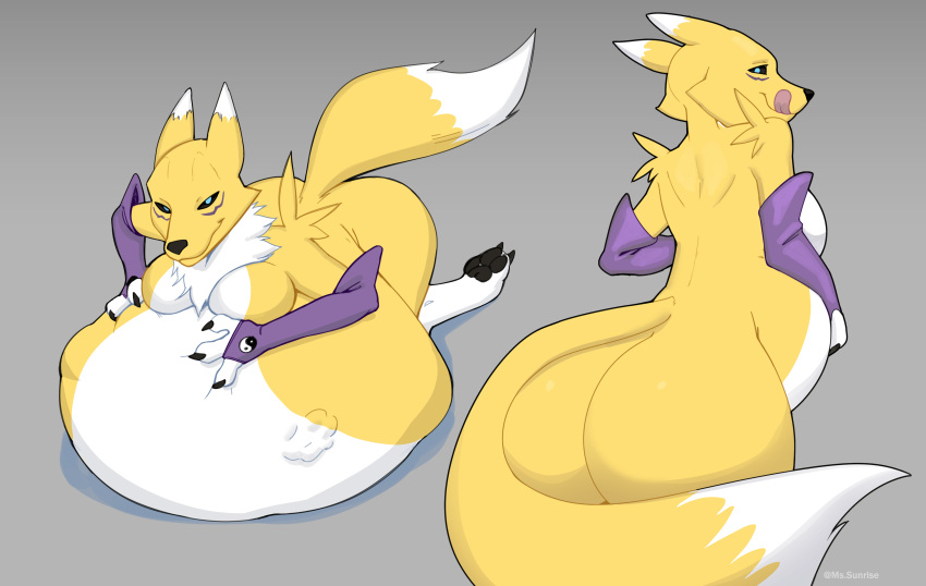 absurd_res anthro bandai_namco belly big_belly digimon digimon_(species) female hi_res internal ms.sunrise renamon solo stomach_bulge vore