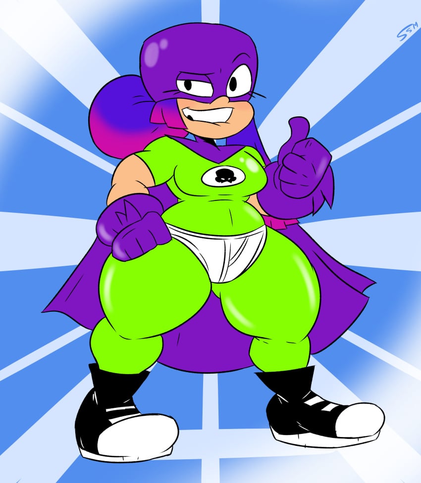 1girls 2020 cosplay crossover fanboy_(character) fanboy_and_chum_chum glitch_techs hips looking_at_viewer miko_kubota netflix nickelodeon nicktoons purple_hair smile smiling smiling_at_viewer smug solarmannstudio solo supahstudiomann_(artist) thick_hips thick_thighs thighs thumbs_up thunder_thighs wide_hips