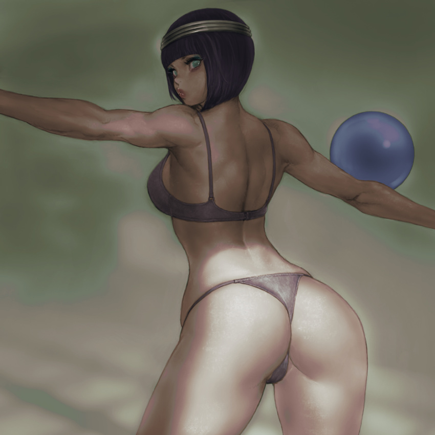 armpits ass bob_cut bra breasts daichan_mona dat_ass egyptian female highres huge_ass large_ass legs menat_(street_fighter) panties pants pussy sideboob solo street_fighter thighs underwear vagina