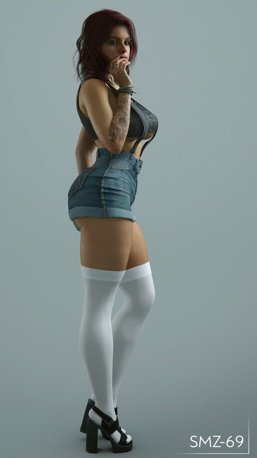 abigail_blyg heels platform_heels safe smz-69 supermassive_games tattoo the_quarry thighhighs tights white_thighhighs