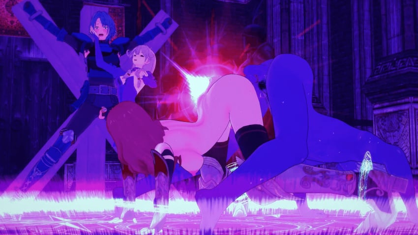 3d alm_(fire_emblem) animated bondage bound celica_(fire_emblem) chastity chastity_cage chastity_device dominant_female faye_(fire_emblem) female female_domination femdom fire_emblem fire_emblem_echoes:_shadows_of_valentia forced_to_watch jedah_(fire_emblem) male malesub mk180517 netorare restrained sex vaginal_penetration