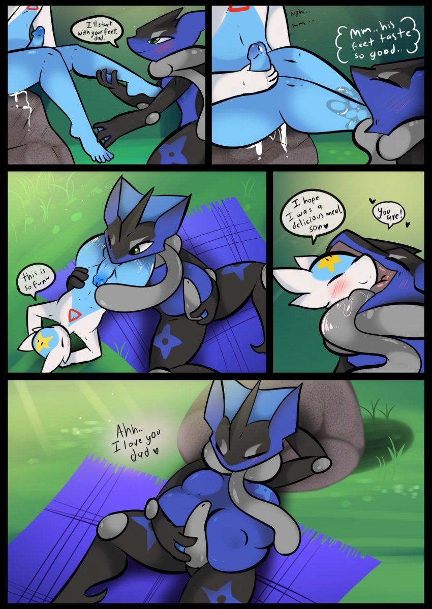 amphibian anthro anthrofied balls belly big_belly blush bodily_fluids comic cum cum_from_ass cum_in_ass cum_inside digital_media_(artwork) duo e-01 english_text erection feet generation_3_pokemon generation_6_pokemon genital_fluids genitals green_eyes greninja hi_res latios legendary_pokemon long_tongue male male/male masturbation multicolored_body nintendo nude open_mouth oral_vore penile penile_masturbation penis pokemon pokemon_(species) saliva sex simple_background sleeping soft_vore text theguy toes tongue tongue_out vore white_body