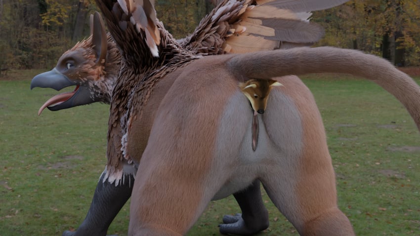 16:9 3d 3d_(artwork) anal anal_vore ass avian beak blender_(software) boulder digital_media_(artwork) feathered_wings feathers female female/female feral feral_only fur genitals grass gryphon gryphon_(untied_verbeger) hi_res male mammal micro mythological_avian mythology nature nature_background plant presenting presenting_hindquarters racf92 red_bluster_(artist) rock solo spread_wings tail tail_tuft tree tuft untied_verbeger verbeger vore widescreen wings