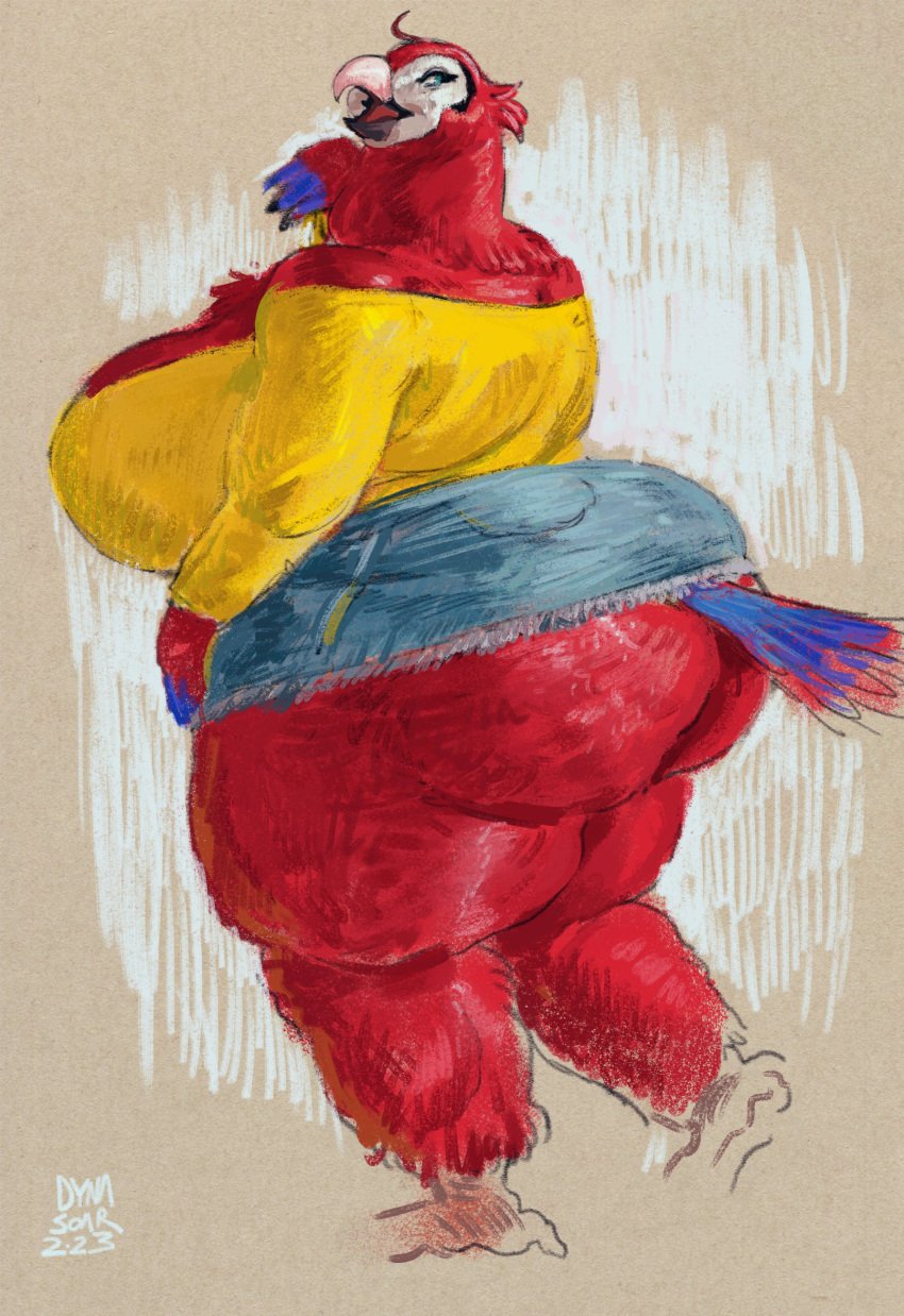 anthro avian bird clothing dyna_soar huge_ass huge_breasts katie_(sssonic2)