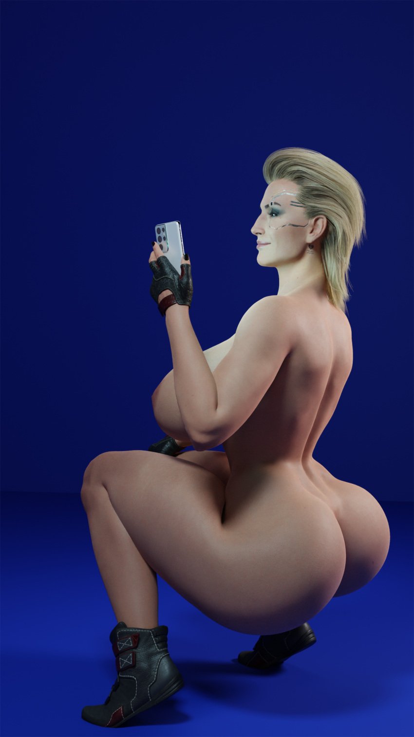 1girls 3d ass big_ass big_breasts big_butt big_penis blender blonde_hair blue_eyes cd_projekt_red cum cyberpunk_2077 female female_only game legs meredith_stout sex solo voluptuous xxxlolxxx yellow_hair