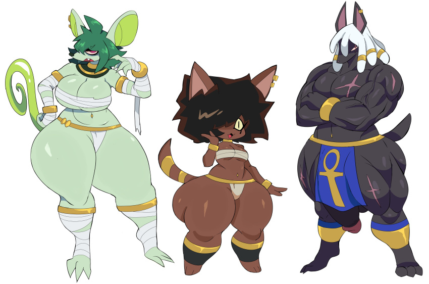 anthro canine codex_(cyberlord1109) cyberlord1109 egyptian egyptian_clothing huge_cock huge_thighs juno_(cyberlord1109) loincloth mouse plague_(cyberlord1109) tail