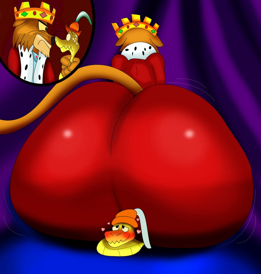 2boys big_ass big_butt clothed crown davanime15 disney fully_clothed gay gigantic_ass gigantic_butt hat huge_ass huge_butt kdgamer015 king lion male/male male_only prince_john robe robin_hood_(disney) royal_robe sir_hiss snake what