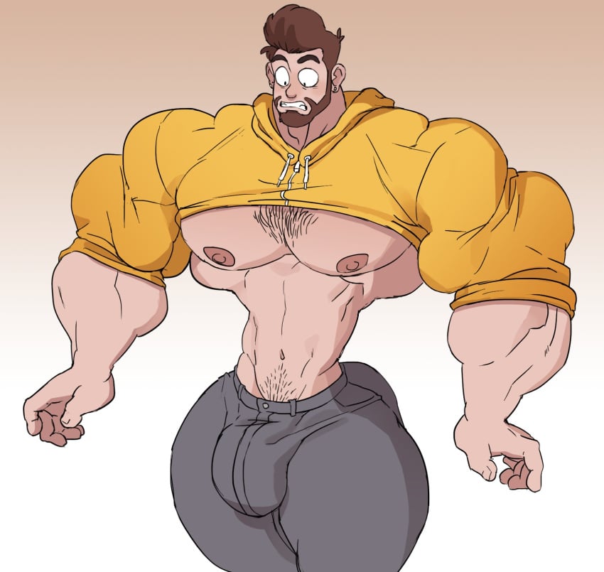 abs adam_ellis biceps brown_hair bulge chest_hair clothing flaccid gay human hyper hyper_muscles hyper_penis hyper_testicles male_focus male_only muscles muscular muscular_arms muscular_ass muscular_back muscular_legs muscular_male muscular_thighs nipples remert solo solo_male tight_clothes