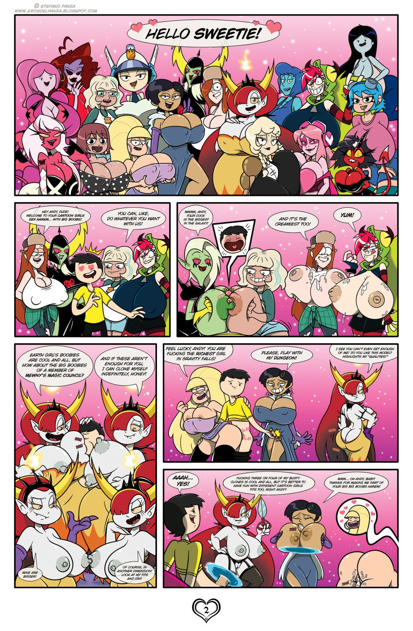 1boy 6+girls adventure_time alternate_breast_size amphibia breast_sucking cartoon_network cliffside clones colored_skin comic cordie crossover cum cum_drip cum_in_mouth cum_inside cum_on_breasts dark-skinned_female demencia dialogue disney double_paizuri english_dialogue english_text female friday_night_funkin gravity_falls harem hekapoo helluva_boss huge_cock ilpanza jackie_lynn_thomas kim_pine lapis_lazuli_(steven_universe) light-skinned_female lord_dominator male marceline marcy_wu mighty_switch_force millie_(helluva_boss) miss_heed_(villainous) mommy_mearest multiple_girls older_female pacifica_northwest page_2 paizuri paizuri_fellatio pale-skinned_female patricia_wagon penetration princess_bubblegum ramona_flowers rubbing_pussy scissors scott_pilgrim shorter_male star_vs_the_forces_of_evil steven_universe straight_hair taller_female text verosika_mayday_(helluva_boss) villainous wander_over_yonder wendy_corduroy younger_female younger_male