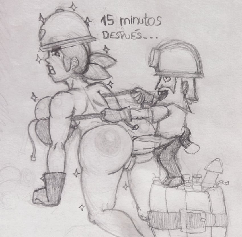 ass big_breasts bra brawl_stars breasts dynamike_(brawl_stars) jacky_(brawl_stars) penetration sex xequiel