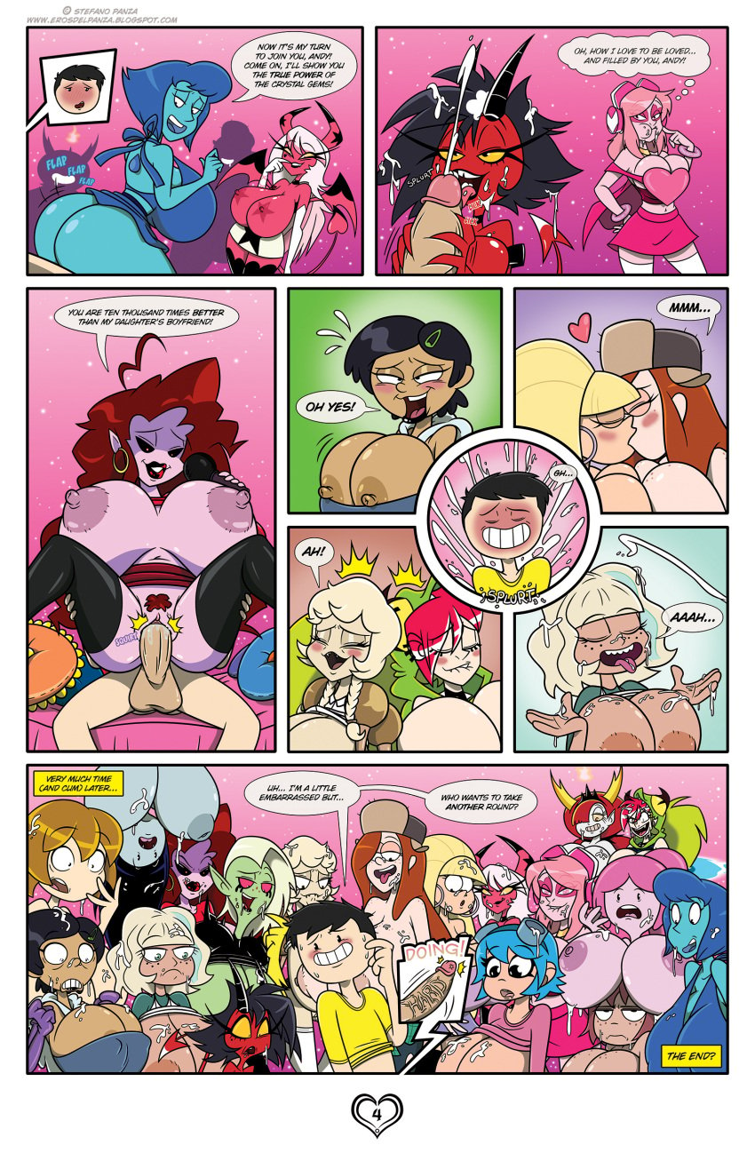 1boy 6+girls adult_and_teenager adventure_time after_sex age_difference amphibia ass bisexual_(female) breast_sucking cartoon_network cliffside clones comic cordie crossover cum cum_drip cum_inside cum_on_breasts demencia_(villainous) dialogue disney end_page english_dialogue english_text erection female friday_night_funkin gravity_falls harem hekapoo helluva_boss huge_cock ilpanza jackie_lynn_thomas kim_pine lapis_lazuli_(steven_universe) lord_dominator marceline marcy_wu mighty_switch_force millie_(helluva_boss) miss_heed_(villainous) mommy_mearest multiple_girls older_female pacifica_northwest page_4 patricia_wagon penetration princess_bubblegum ramona_flowers rubbing_pussy scott_pilgrim shorter_male star_vs_the_forces_of_evil steven_universe straight_hair taller_female teenage_girl teenager text vaginal_penetration verosika_mayday_(helluva_boss) villainous wander_over_yonder wendy_corduroy younger_female younger_male