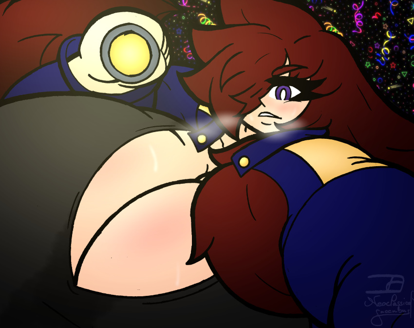 bbw chubby fat female fluffy_hair giantess hair_covering_eye huge_ass huge_breasts huge_hair huge_thighs hyper hyper_ass hyper_breasts hyper_hair hyper_thighs joan_(neoclassical_succubus) macro neoclassical_succubus one_eye_covered purple_eyes tagme thick_thighs