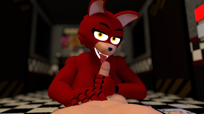 3d 3d_(artwork) big_breasts big_dick blowjob female female_focus five_nights_at_freddy's fnaf foxy_(fnaf) male_pov nightbotgrey pov pov_eye_contact rule_63 straight valentine's_day