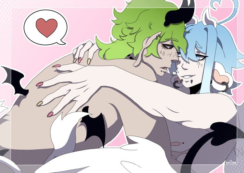 2boys _0_strawberrymilk_0_(artist) aftercare angel angel_wings best_friends cuddles demon demon_boy demon_horns demon_wings femboy femboy_on_male friends friends_with_benefits gay gay_sex incubus male male_on_femboy male_only mlm monster monster_boy multiple_boys naked naked_male nude nude_male oc original_character shiro_sato tagme tattoo tattoos virtual_youtuber vtuber wholesome wings x