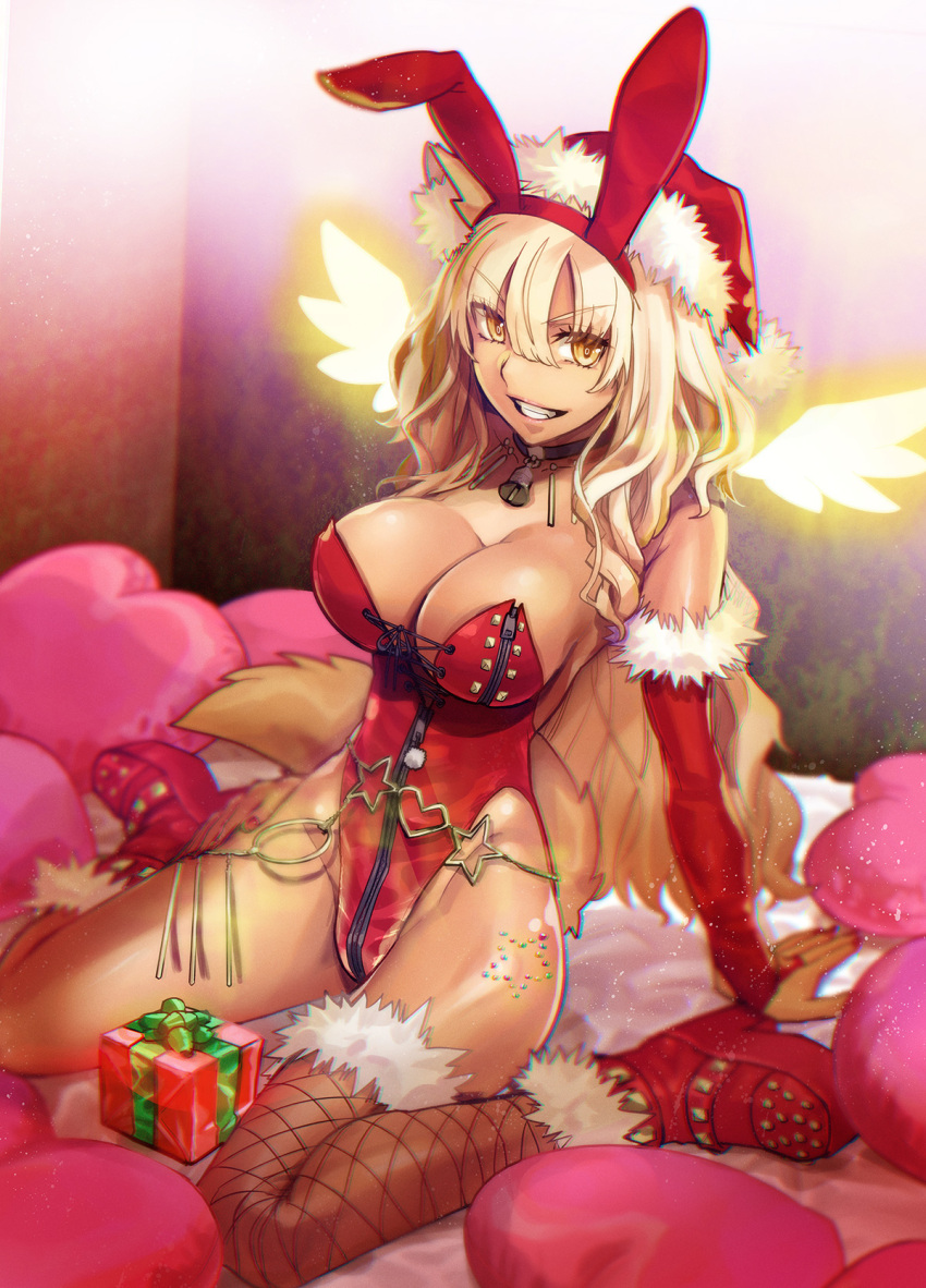 1girls big_breasts bunnysuit fate/extra_ccc fate/grand_order fate_(series) fox_girl playboy_bunny suzuka_gozen_(fate) suzuka_gozen_(santa)_(fate) tagme takenoko_seijin