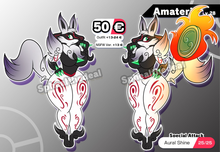 amaterasu amaterasu_(okami) big_breasts breasts female furry lucario okami pokemon pokemon_(species) sphealnaughty