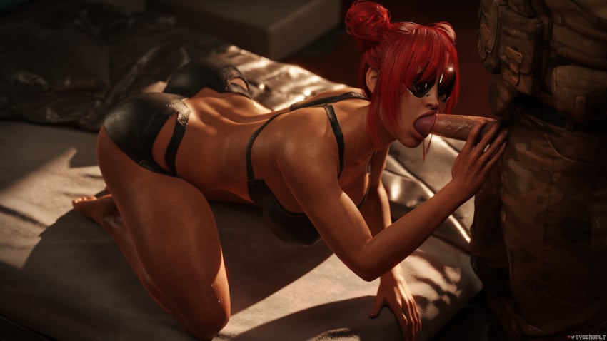 1boy 1girls 3d blender blowjob cyberbolt cyberpunk_2077 female male red_menace_(cyberpunk_2077) us_cracks