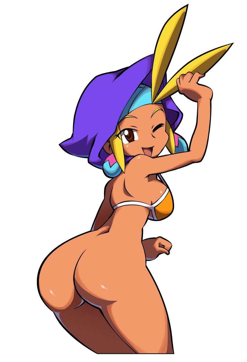 accurate_art_style ass bikini_top bottomless exposed_ass niyuyu shantae sky_(shantae) smooth_skin style_emulation style_parody