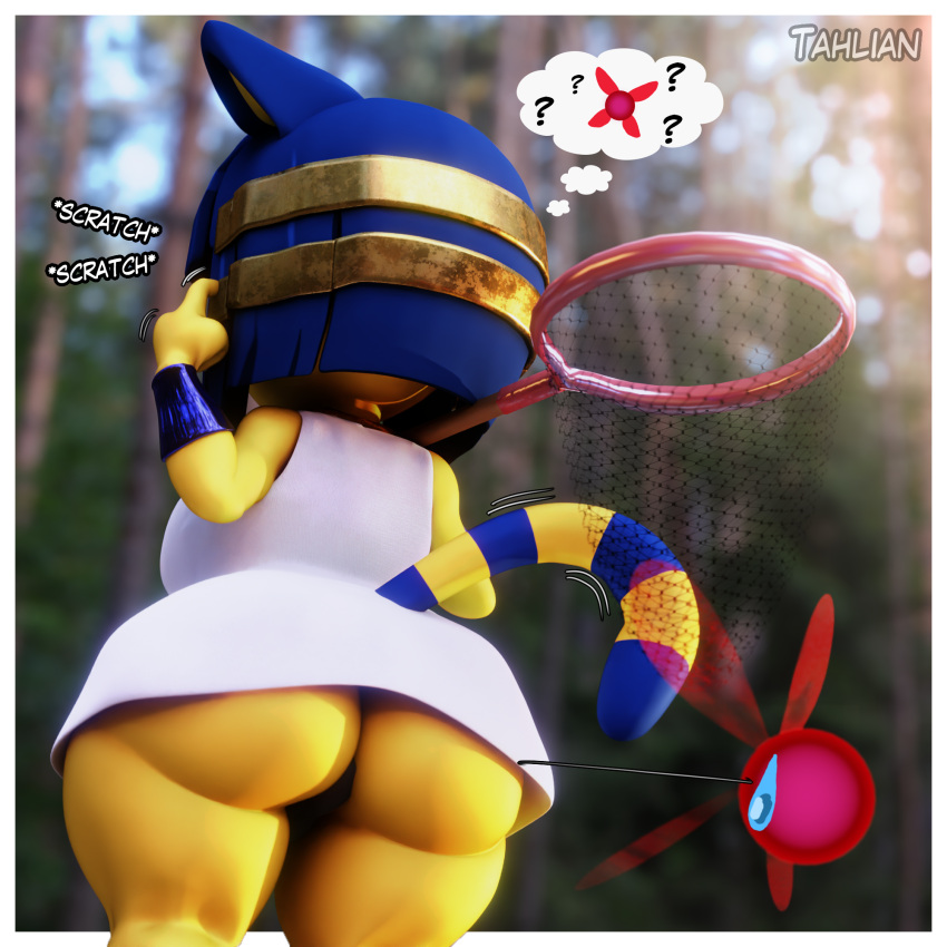 3d 3d_(artwork) 3d_model animal_crossing ankha ankha_(animal_crossing) ankha_(hazeker) ass big_ass doubutsu_no_mori feline feline_humanoid furry hazeker nairu_(doubutsu_no_mori) nintendo tagme tahlian tail