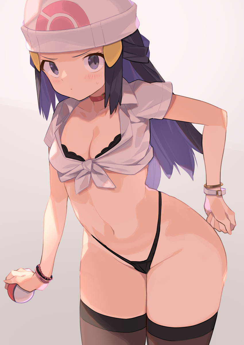 1girls beanie blush cameltoe choker cleavage cleft_of_venus creatures_(company) crop_top cute dawn_(pokemon) female female_only g-string game_freak groin hi_res high_resolution highleg highleg_panties highres legwear long_hair midriff navel nintendo partially_visible_vulva poke_ball pokeball pokemon pokemon_(anime) pokemon_(game) pokemon_bdsp pokemon_dppt seductive sidelocks spring2013 tagme thong tights wide_hips