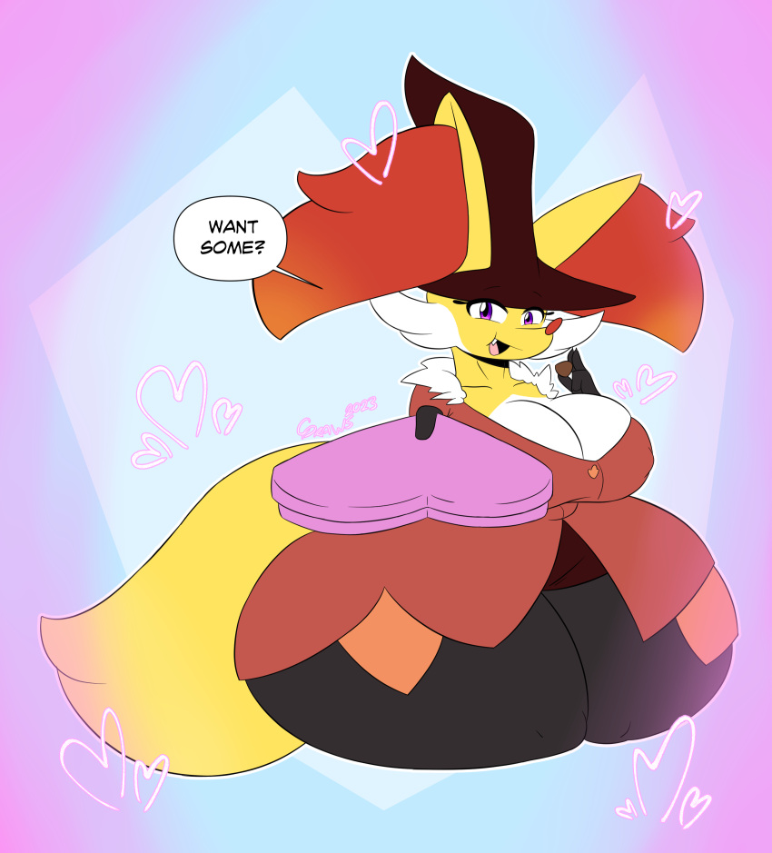 anthro ass big_ass big_breasts breasts cinderdraws delphox female furry pokémon_(species) pokemon tagme thick_thighs wide_hips