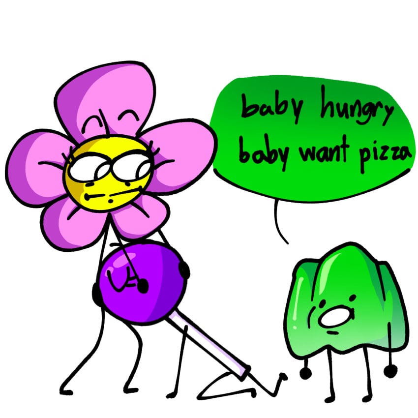 anthro battle_for_dream_island blowjob deepthroat flower_(bfdi) flowerpop gelatin_(bfdi) lollipop_(bfdi) object_shows oral oral_penetration oral_sex sex slaynsfw worried_expression