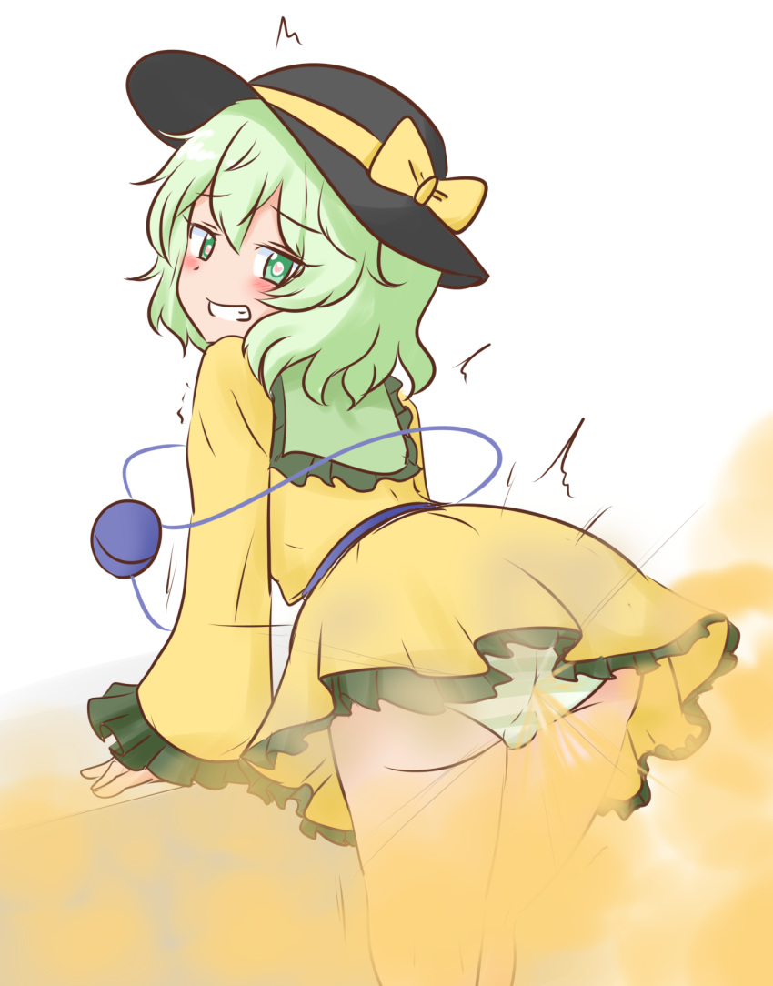 fart fart_cloud koishi_komeiji touhou upskirt visible_panties water_noodle