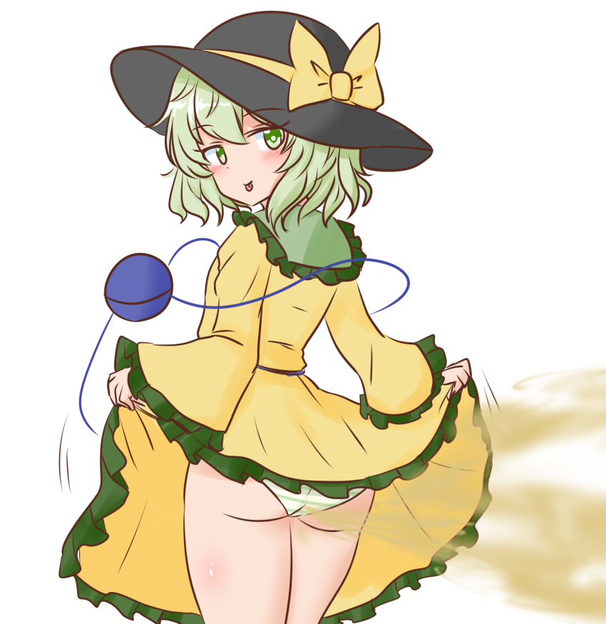 cute fart fart_cloud farting koishi_komeiji touhou upskirt visible_panties water_noodle yoshizilla