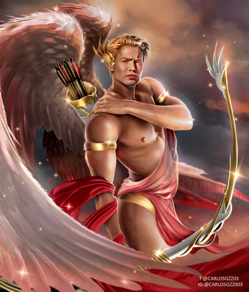 1boy actor arrows carlos_gzz caucasian caucasian_male celebrity cupid eros_(mythology) greek_mythology kit_connor looking_at_viewer male male_only muscles muscular muscular_male real_person roman_mythology solo solo_male valentine's_day wings