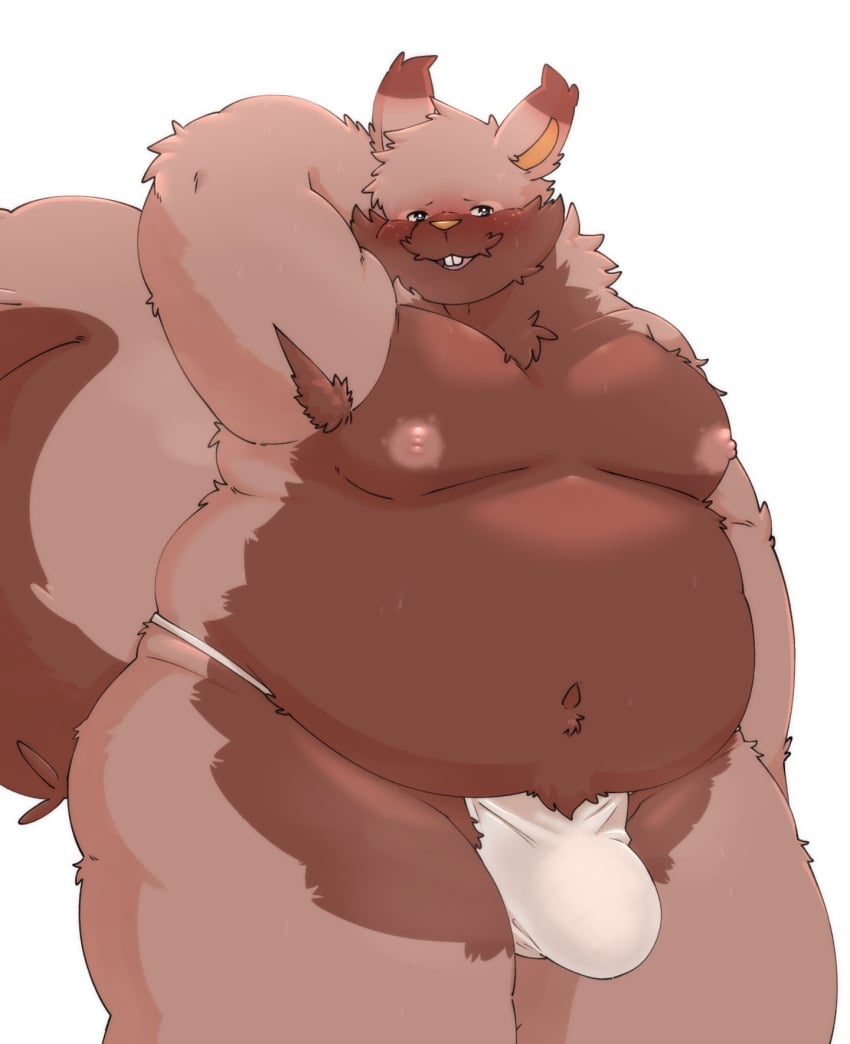 1boy 2023 anthro armpit_hair asian_clothing belly big_belly blush body_hair brown_body bulge clothing dragon_night800 east_asian_clothing fundoshi generation_8_pokemon greedent hi_res japanese_clothing kemono male male_only moobs navel nintendo nipples overweight overweight_male pokemon pokemon_(species) simple_background solo underwear white_clothing white_fundoshi white_underwear