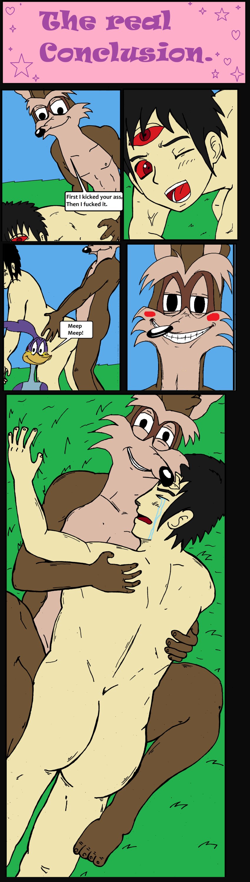 ._.xd comic demaro_(tails_gets_trolled) gay gay_sex looney_tunes road_runner_(looney_tunes) tails_gets_trolled webcomic wile_e._coyote