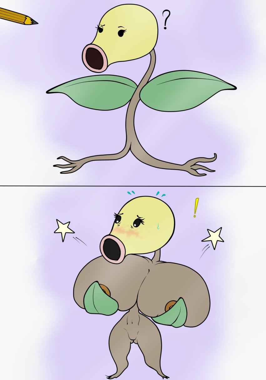 2022 anthro anthrofied bellsprout big_breasts breast_growth breasts female generation_1_pokemon graphite_(artwork) growth hi_res huge_breasts maxhe nintendo pencil_(artwork) pokemon pokemon_(species) smooth_skin solo tagme traditional_media_(artwork)