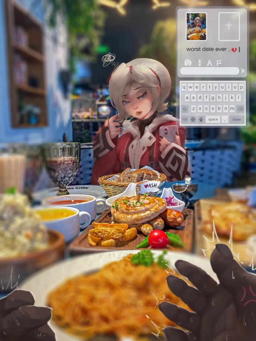1boy 2boys alcohol ash_crimson chat dark-skinned_male dark_skin date femboy first_person_view food gay girly jackash light-skinned_male light_skin looking_at_viewer male massage nail_polish out_of_frame outdoors outside pov pov_eye_contact smartphone texting trap wine yaoi