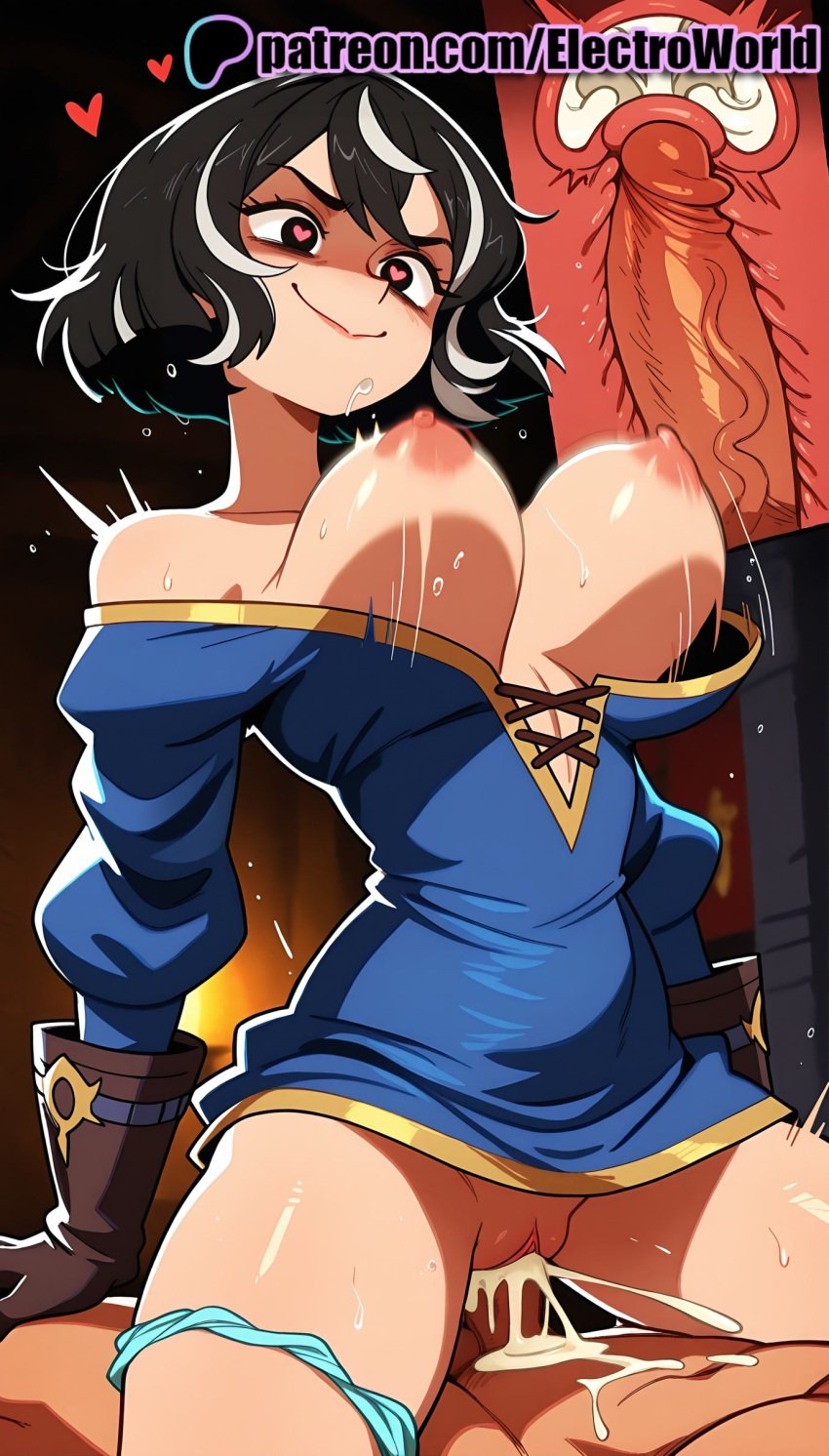 1boy 1girls 2025 ai_generated artist_name bare_breasts bare_chest big_breasts big_chest black_hair bouncing_breasts braless breasts breasts_outside bust busty cassandra_(tangled) cervix chest clothed_sex cock cowgirl_position cross_section cum cum_in_pussy deep_penetration dick disney ejaculation electroworld exposed_breasts exposed_nipples female fucking heart heart-shaped_pupils hi_res high_quality high_resolution highres intercourse internal_cumshot large_breasts love_making male multicolored_hair naked_breasts nipples nipples_outside overflow panties panties_around_one_leg patreon patreon_username penetration penis riding sex sexual_intercourse smile solo_focus stable_diffusion straddling straight tangled tangled:_the_series uncensored underwear uterus vaginal_penetration watermark woman_on_top