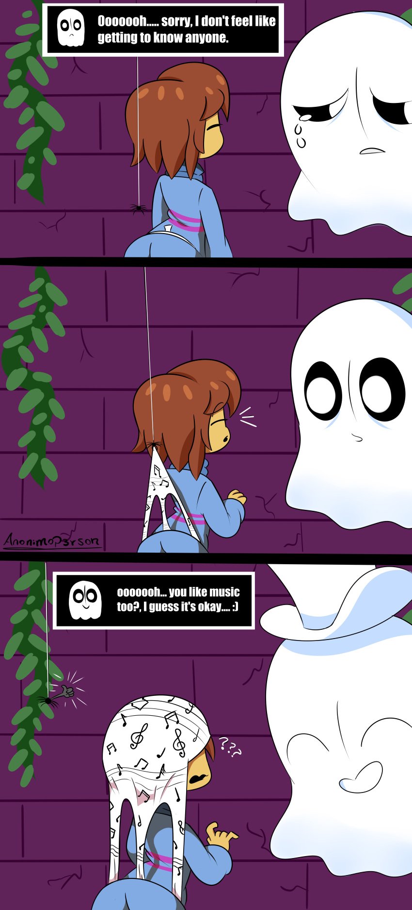 absurd_res anonimop3rson female frisk frisk_(undertale) napstablook toby_fox undertale undertale_(series) wedgie wedgie_fetish wedgies wedgietale