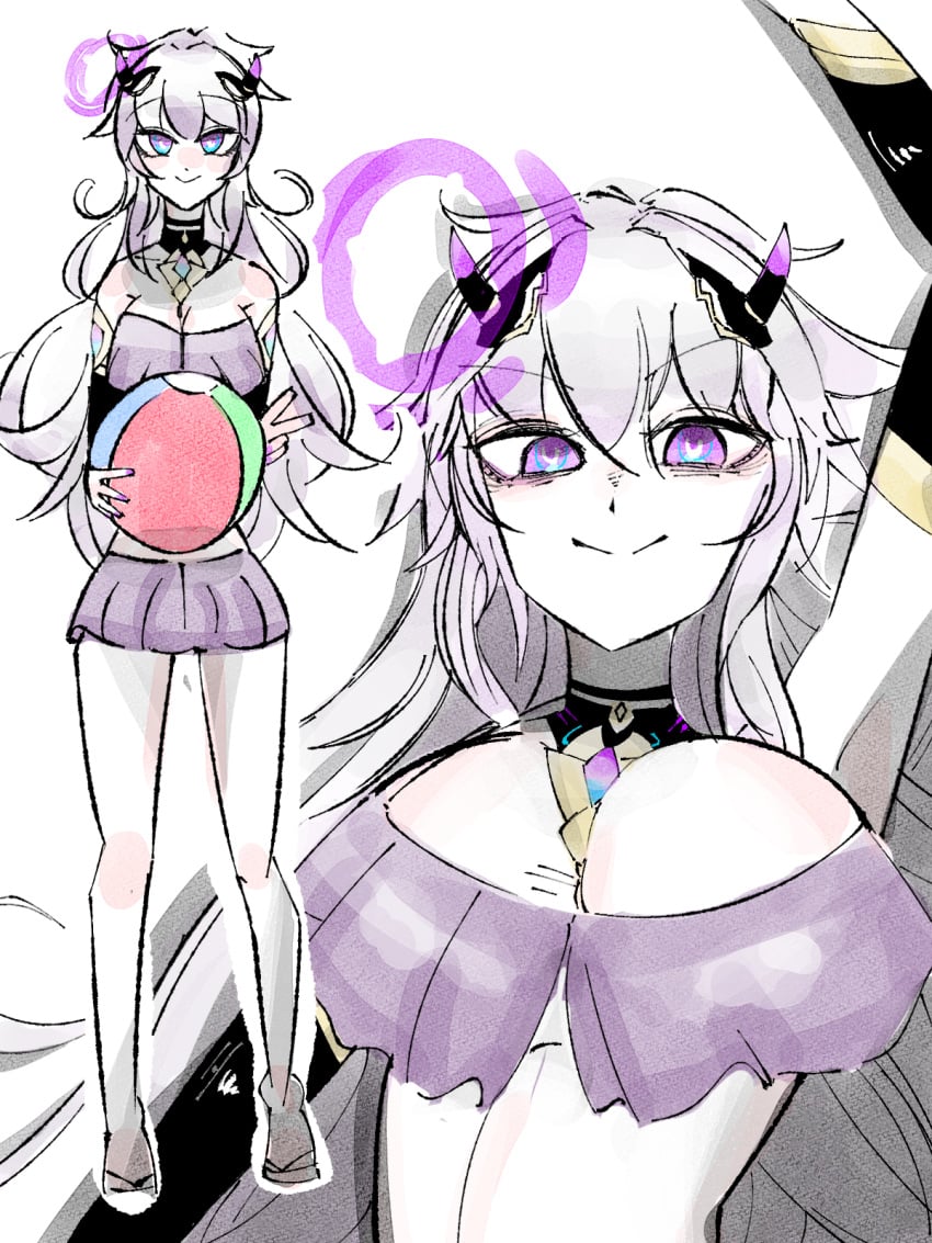 bikini ceril1girl halo horns huge_breasts ichikawa_ramunecharacter:cerilysm necklace virtual_youtuber vtuber