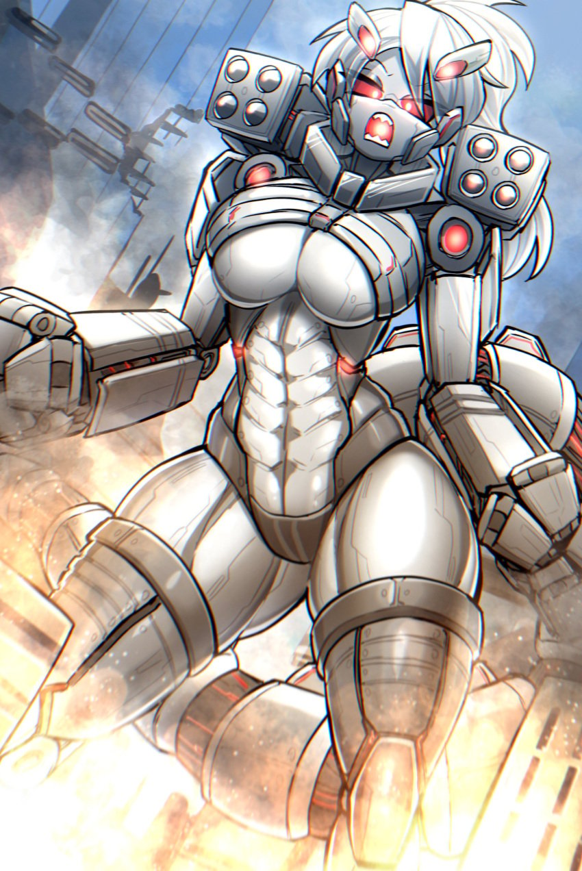 2023 
 abs female_only giantess gijinka godzilla_(series) godzilla_vs_kong kaiju_girl mechagodzilla monster_girl monsterverse ponytail robot robot_girl tagme thick_thighs underboob zzzhodazzz