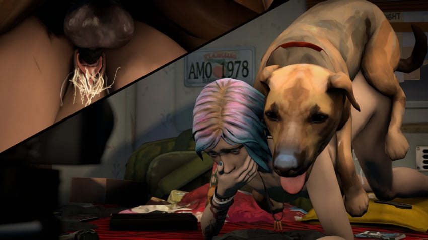 3d annoyed canine canine_penis chloe_price cum cum_in_pussy cum_inside doggy_style grandmanaconda_(artist) humiliation internal_cumshot knot knotted knotting life_is_strange male precum recording reluctant vaginal_penetration zoophilia