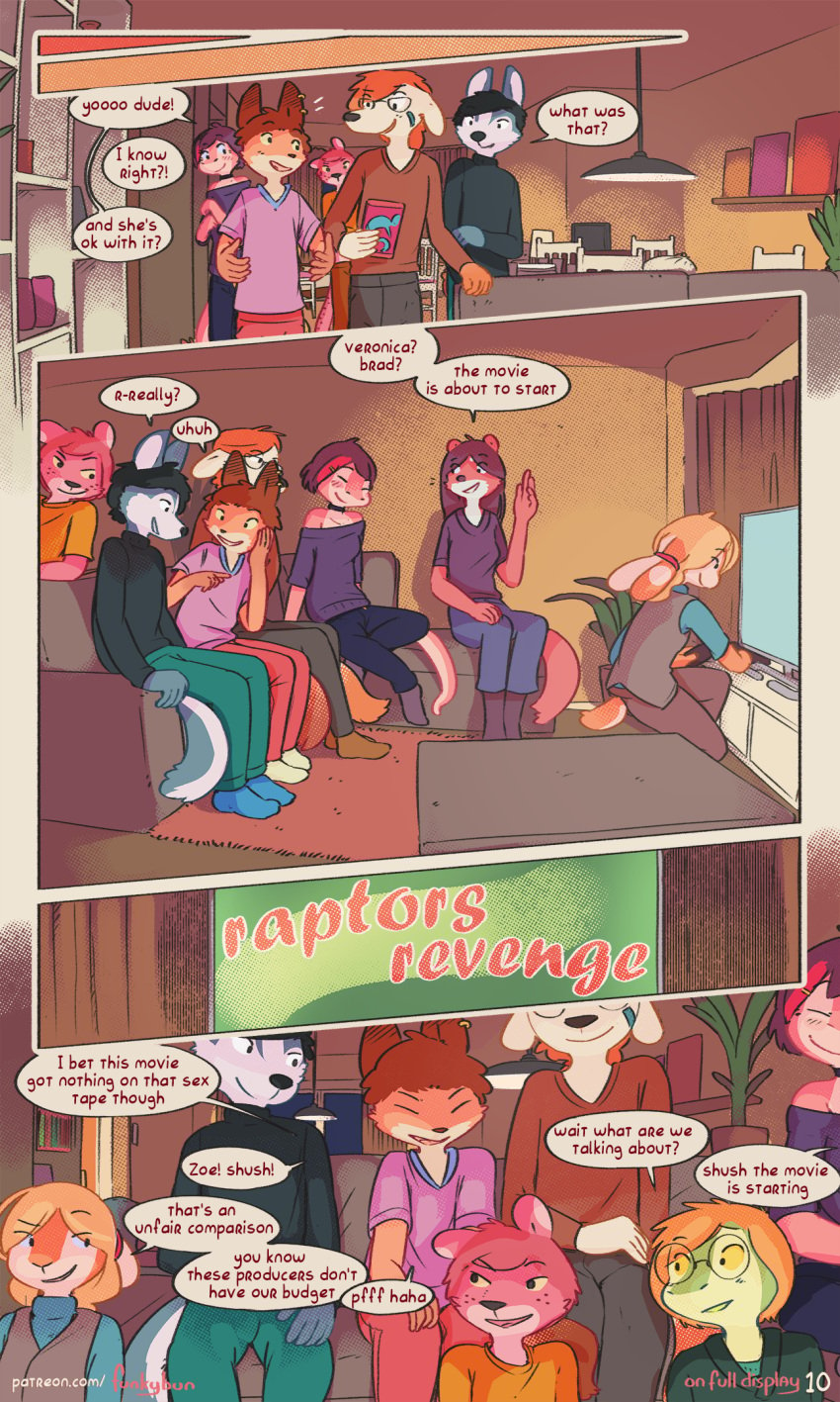 brad_(funkybun) clothed comic english_text funkybun on_full_display_(funkybun) page_10 rose_(funkybun) sophie_(funkybun) veronica_(funkybun) zoe_(funkybun)