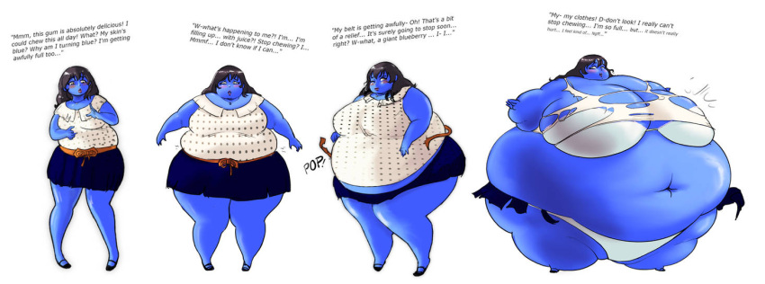 beltpop blueberry_girl blueberry_inflation body_inflation clothes_ripping spherical_inflation sunken_head sunken_limbs swelling