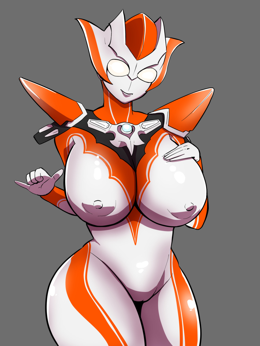 creople female_focus female_only grabbing_own_breast nipples robot solo ubikitas ultraman_(franchise) ultrawoman_grigio wide_hips