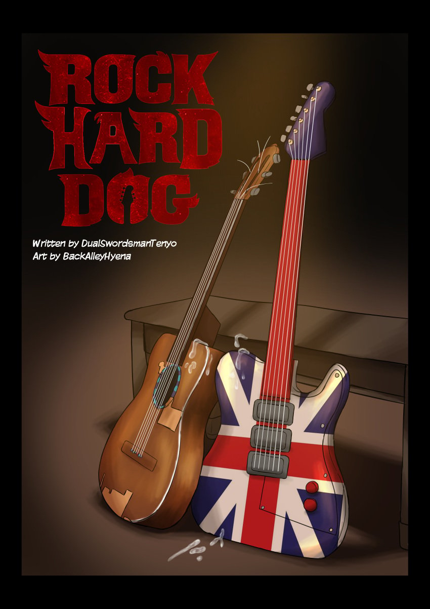 absurd_res acoustic_guitar bodily_fluids cartermutt comic cover cover_art cover_page cum genital_fluids guitar hi_res musical_instrument plucked_string_instrument rock_dog string_instrument zero_pictured