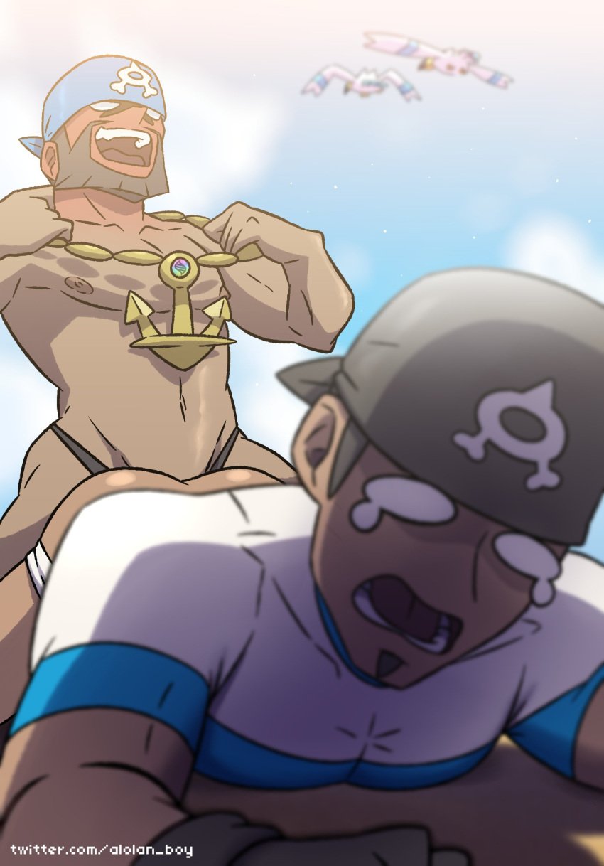 2boys alolan_boy anal anal_sex archie_(pokemon) ass gay male/male male_only male_penetrated male_penetrating male_penetrating_male pokemon team_aqua team_aqua_grunt