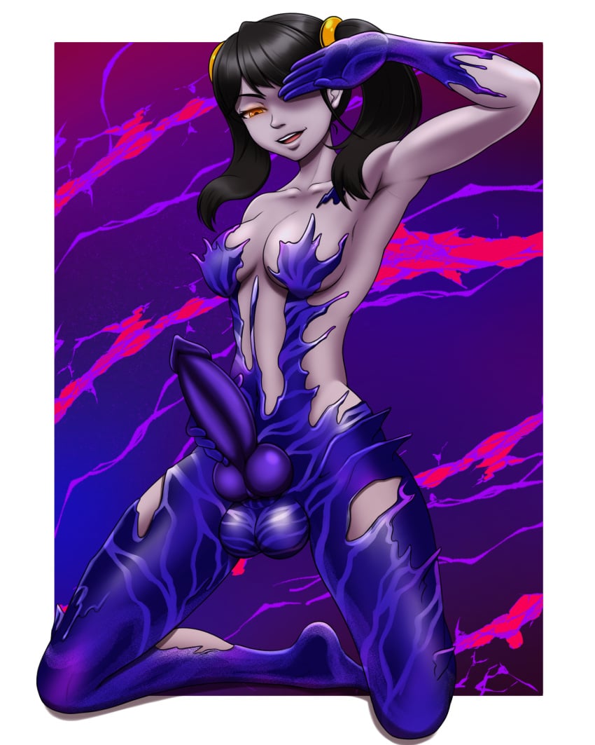 1futa 2022 animal_genitalia areolae armpits balls big_penis black_hair breasts color commission corruption covering_face digital_media_(artwork) erection futa_only futanari goo grey_skin hair hair_ornament hi_res honeycums humanoid kneeling knot knotted_penis ling_xiaoyu living_clothes namco nipples nude penis possession simple_background solo tekken tekken_tag_tournament_2 twintails uncensored unknown_(tekken) yellow_eyes